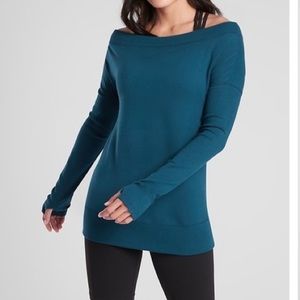 Athleta Studio Barre sweatshirt large teal
